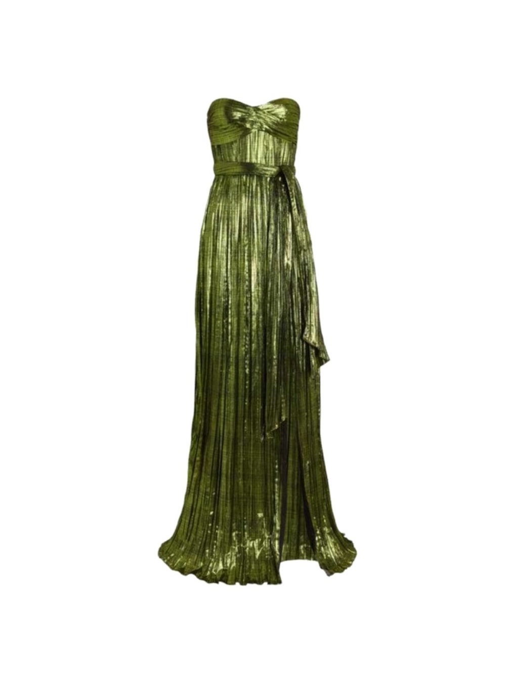 Jonathan Simkhai Metallic Green strapless gown - Picture 2 of 4